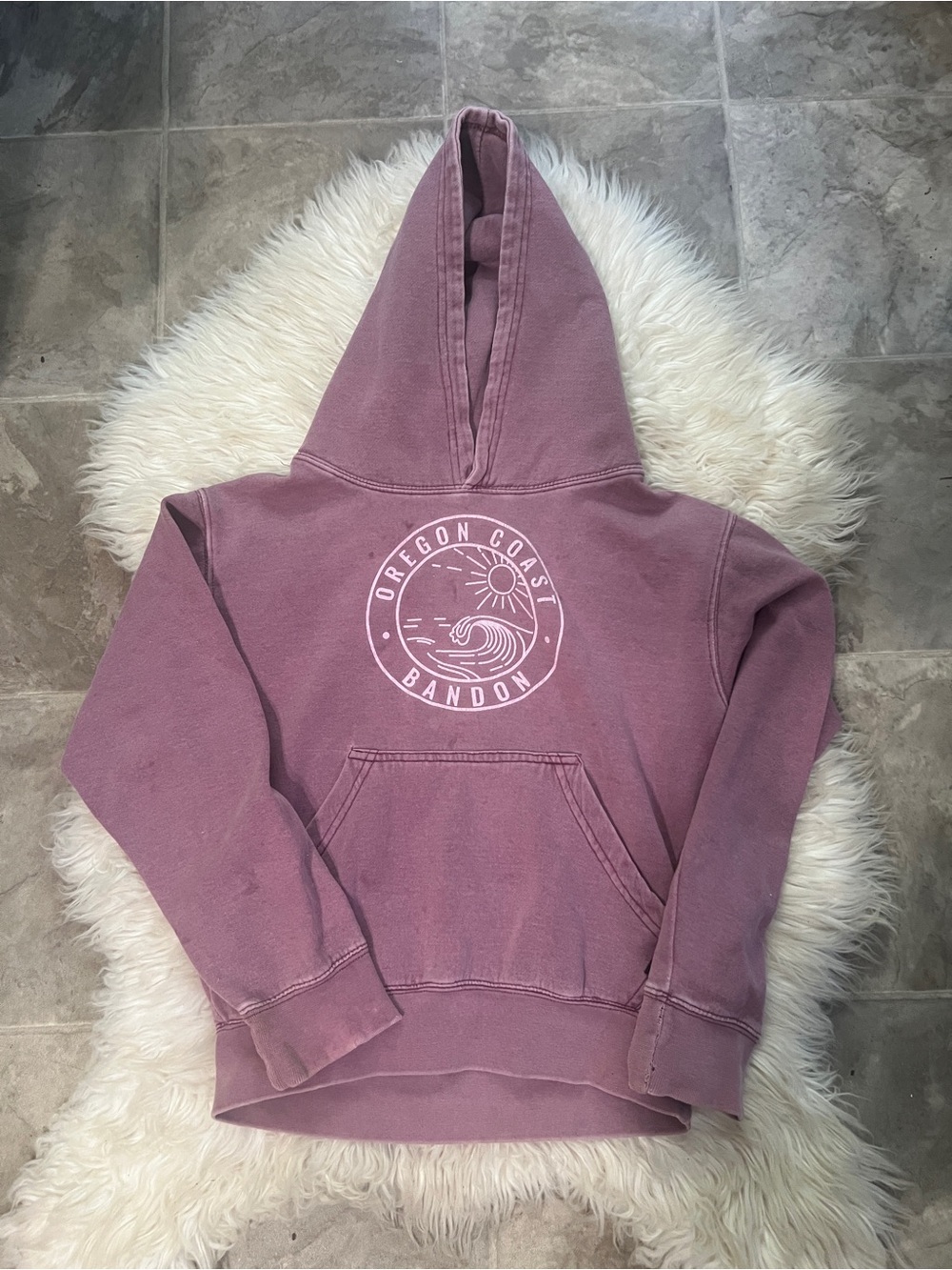 Oregon Coast Bandon Mauve Pullover Hoodie Sweatshirt